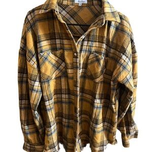 White Birch Mustard Plaid Shirt